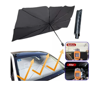 Foldable Windshield UV Block Sun Shade Car Front Window Heat Insulation Covering Umbrella - Black B in KSA
