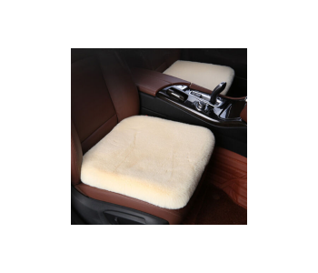 Express Delivery - Generic Soft Luxurious 3PC Wool Seat Cushion Pad Winter Mat Universal Fit For Comfort In Auto, Plane, Office, Or Home - Beige - ID 130481