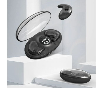 GT Invisible Sleep Wireless Earphone Ipx5 Waterproof Mini Wireless Earphone Digital Battery Display Sports Earbuds - Black in KSA