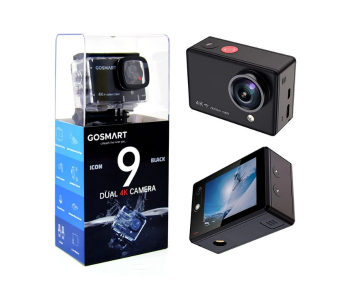 Gosmart Icon 9 Dual 4k Sports Action Camera, 1080p Ultra Hd Waterproof Action Camera - Black in OMAN