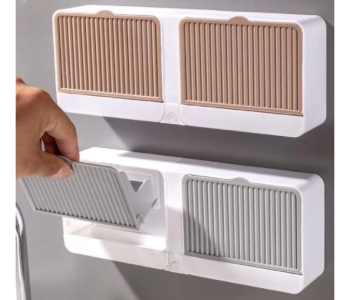 DIY 2 In 1 Adhesive Wall Mounted Soap Dish Drain Box - B in OMAN