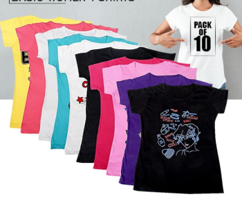 FN-Pack Of 10 Pieces Children Boys Girls T-shirts in KSA