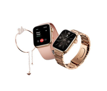 Haino Teko G8 Mini Rose Gold Edition Smart Watch With Extra Strap And Bracelet For Ladies in UAE