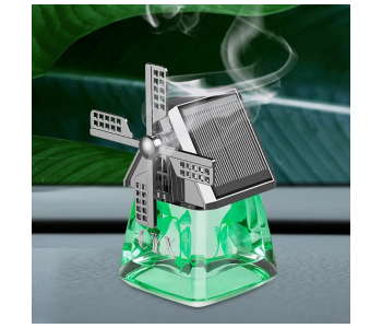 Windmill Solar Rotating Aroma Car Air Freshener Diffuser With Essential Liquid in KSA