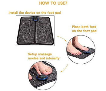 Mechanical Plastic EMS Automatic Foot Massager - Black - B in KSA