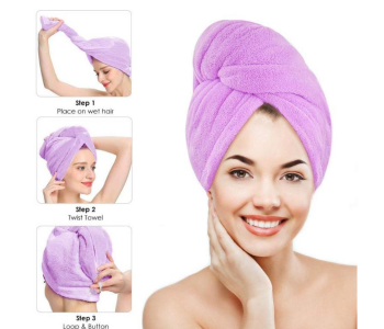 Microfiber Quick Hair Drying Towel Turban Wrap Cap - Assorted Colors in KSA