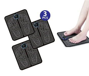 Bundle 3 PCs Set Mechanical Plastic EMS Automatic Foot Massager - Black in KSA