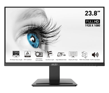 MSI PRO MP243 - 9S6-3PB5CH-062 23.8 FHD 5Hz Anti Glare IPS Display Business Productivity Monitor - Black in UAE