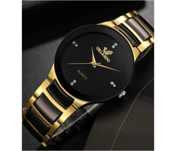 Express Delivery - ZStar Jubilee Small Fashion Ladies Wrist Watch - Gold and Black - ID 133166