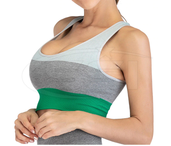 Women's Padded Free Size Striped Mixed Color Sporty Yoga Seamless Bra in KSA