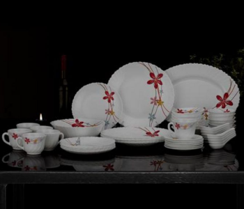 Express Delivery - Royalford RF10200 50 pc Opal ware Dinner Set - White - ID 132908