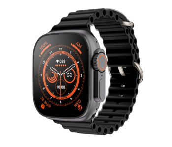 T500 Ultra Pro Clip USB Charging Smart Watch Ocean Band Loop Wrist Strap - Black in UAE