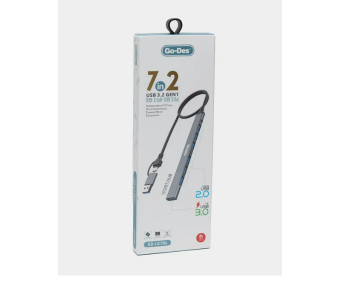 Express Delivery - Go-Des Go Des Gd-uc706 7 Compatible Usb Hub  Port  Type-c - Grey - ID 133154