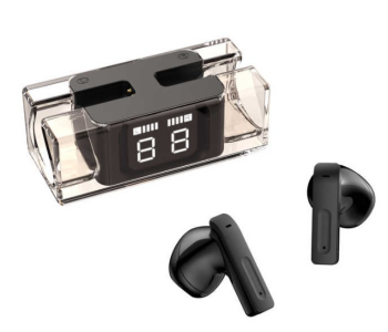 Generic Wireless Earphones Sound Stereo Wireless Earbuds With LED Digital Display Charging Box - Black in KSA