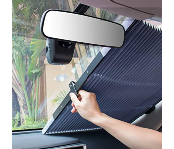 Automatic Retractable Windshield Sunshade For All Type Of Cars, Anti UV - Grey in UAE