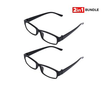 Bundle 2 PCs Set Auto Reading Computer Screens And Read Small Print With Blue Light Blocking Filter UV Ray Glare - Black in OMAN