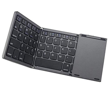 Portable Mini BluetoothFoldable Keyboard With Touchpad Mouse - Black in UAE