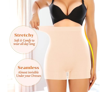 Express Delivery - Invisible Womens Seamless Mixed Color Shaping Slim Fit Shorts Panties Tummy Control Underwear Slimming Shapewear Shorts - M/L  - ID 133246