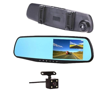 Vehicle Blackbox DVR Car Mirror Camera 1080P Dual Dash Camera Front & Rear View Camera HD Video Recorder 170° Wide Angle Support Night Vision G-Sensor Loop Recording in UAE