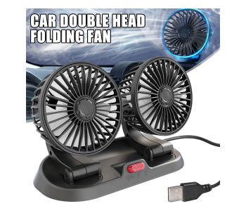 Generic Dual Head Car Fan Portable Vehicle Truck 360° Rotatable Auto Cooling Cooler in UAE