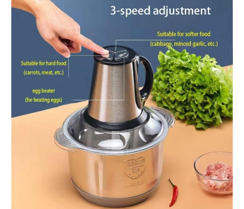 Generic Electric 3L Multi Function Stainless Steel Kitchen Food Processor For Meat Vegetables Chopper Blender Grinder in UAE