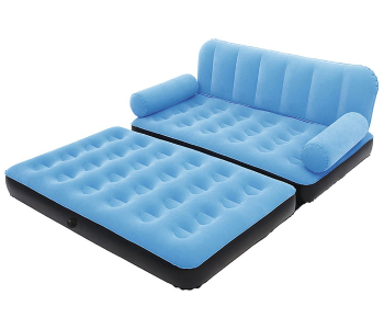 5 In 1 Foldable Inflatable Multi Function Double Air Bed Sofa Chair Couch Lounger Bed Mattress With Air Pump - Assorted in UAE
