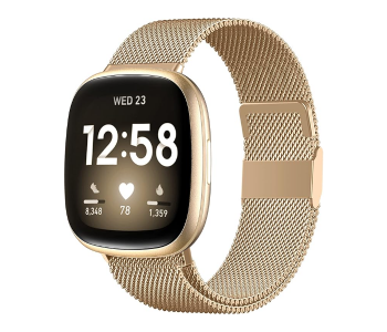 Digital Luxury Metal Electronic LED Wristwatch Fashion Simple Ladies Mesh Strap Watch - Gold in KSA
