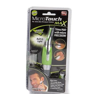 Express Delivery - Micro Touch Max The ALL In One Beard Ear Nose Personal Hair Trimmer Grey/Green - ID 134094