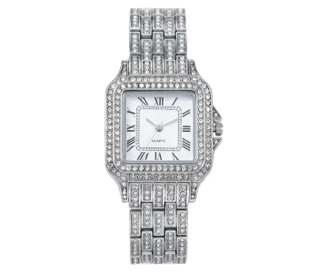 Express Delivery - Luxury Women Watch Full Rhinestone Ladies Wrist Watch Relogio Feminino - Silver - ID 133986