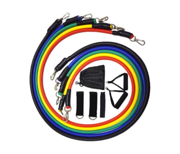 Express Delivery - 11pcs/set Resistance Bands Set Pull Rope Yoga Exercise Fitness Rubber with Handles Legs Ankle Strap Door Anchor Waterproof Carry Bag for Home Workouts Gym Training - ID 135242
