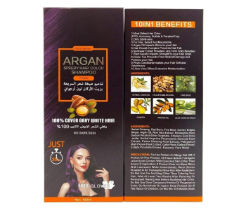 Argan Oil Speedy Hair Color Shampoo Unisex 500 Ml Natural Black in KSA
