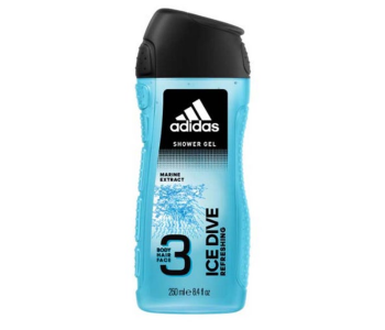 Express Delivery - Adidas 3-In-1 Ice Dive Marine Extract Body Hair Face Shower Gel - ID 136527