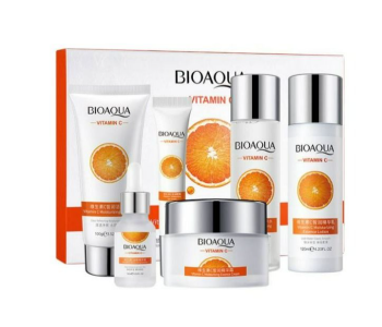 Express Delivery - BIOAQUA 6 IN 1 GIFT BOX VITAMIN C MOISTURIZING BEAUTIFUL HYDRATING SHRINK PORE SKIN CARE SET - ID 134583