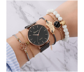 Jongo 6pcs Set Luxury Ladies Watch Women Simple Bracelet in UAE