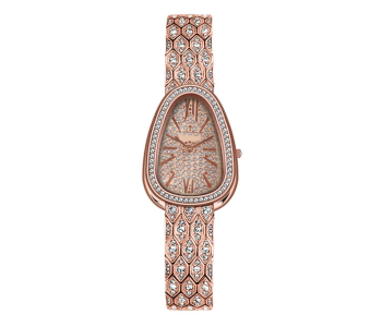 Fashion New Style Snake Shaped Crystal Women Watch - Rose Gold in UAE