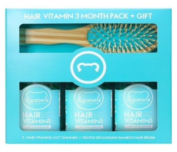 Express Delivery - SugarBear Hair Vitamins Vegan Gummies (3X60 Gummies), Gift Pack With Free Brush - ID 136061