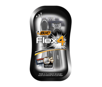 Express Delivery - Bic 3 Piece Flex4 Comfort Blister Razors - ID 136729