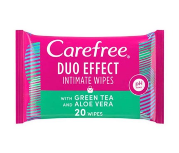 Express Delivery - Carefree Duo Effect Intimate Wipes With Green Tea And Aloe Vera 20 Pieces - ID 136058