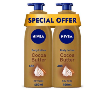 Express Delivery - Nivea Cocoa Butter Body Lotion, Vitamin E, Dry Skin, 400ml, Pack of 2 - ID 136753