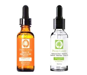 Express Delivery - Pretty Cowry 2-Piece Vitamin C Facial Serum And Hyaluronic Acid Serum Set - ID 136393
