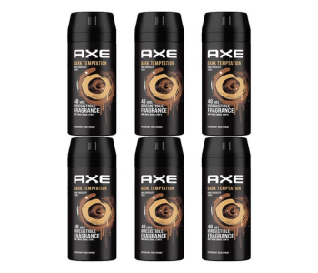 Express Delivery - Axe Pack Of 6 Dark Temptation Deodorant Body Spray - ID 136733