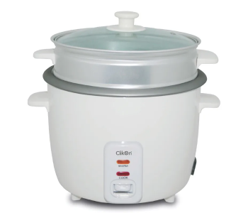 Express Delivery - Clikon CK2701 1 Litre Rice Cooker With Steamer - White - ID 136229