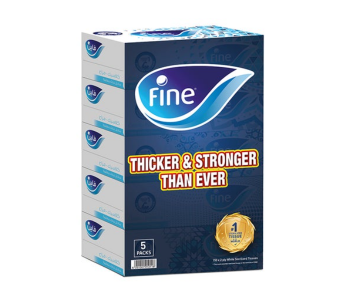 Express Delivery - Fine Classic Sterilized Facial Tissues 2 Ply 150 Sheets Pack of 5 - ID 136159