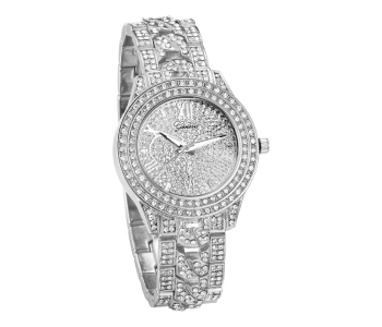 Jongo Luxury Full Diamonds Fashion Stainless Steel Watch For Women - Silver in UAE