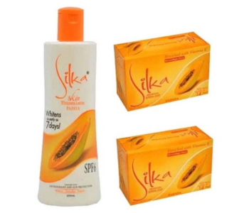 Express Delivery - Silka 3-Piece Papaya Soap And Lotion Set - ID 136913