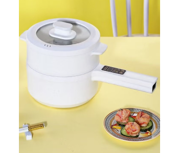 Portable Electric Hot Pot Cooker Steamer, Multifunctional Non-stick Pan 2L, Suitable For Ramen, Steak, Egg, Rice, Oatmeal, Soup Smart Button in UAE