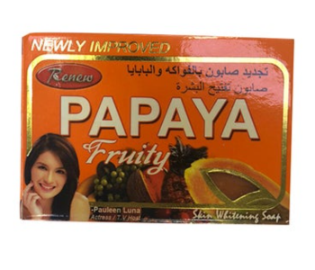 Express Delivery - Renew Papaya Fruity Skin Whitening Soap - ID 136388