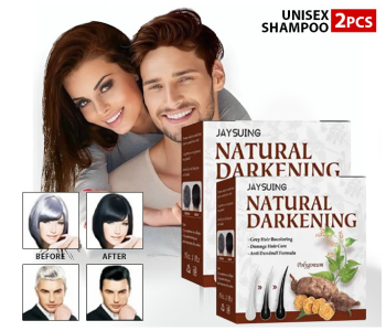 Bundle 2 PCs Set Natural Hair Darkening Soap Shampoo Bar Repair Gray White Hair Color Dye Hair Shampoo Natural Organic Hair Conditioner - Black in KSA