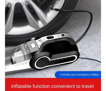 Express Delivery - Generic 4-in-1 Car Vacuum Cleaner Tire Inflator Portable Air Compressor with Tire Pressure - ID 137017