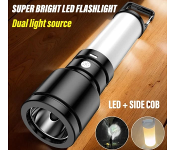 Generic High Power Led Flashlight Rechargeable Camping Lamp Lantern With Side Light Waterproof Outdoor Portable Light With Tail Hook in KSA